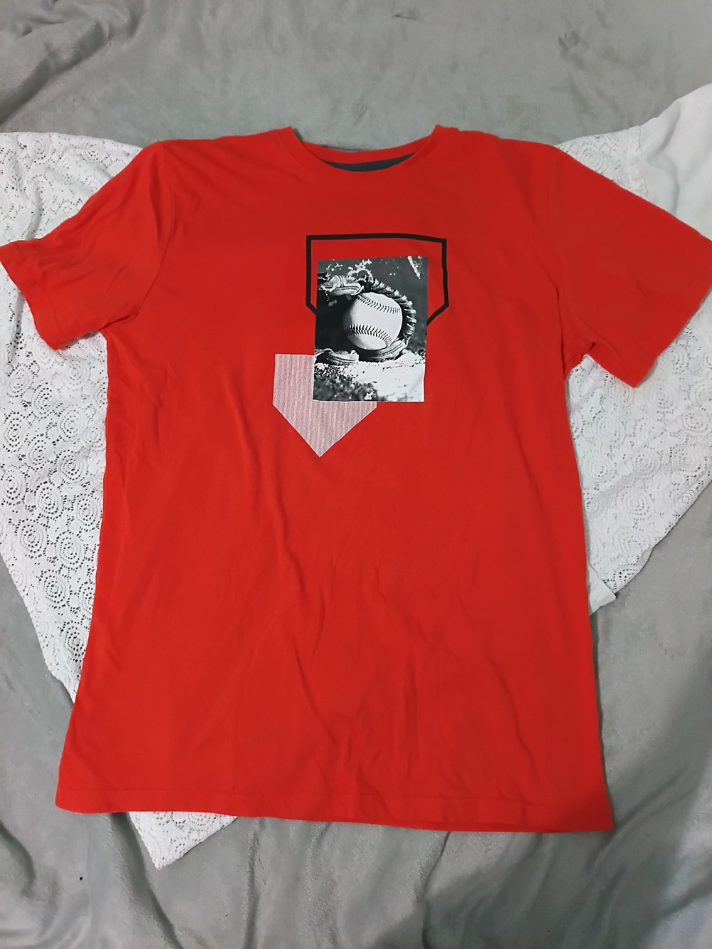 Xersion Red Short-Sleeve Baseball Graphic Tee